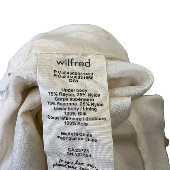 Aritzia 𝅺Wilfred 100% Silk Floral Lace Sheer High Neck Mini Dress Cream size 4 - Picture 7 of 7